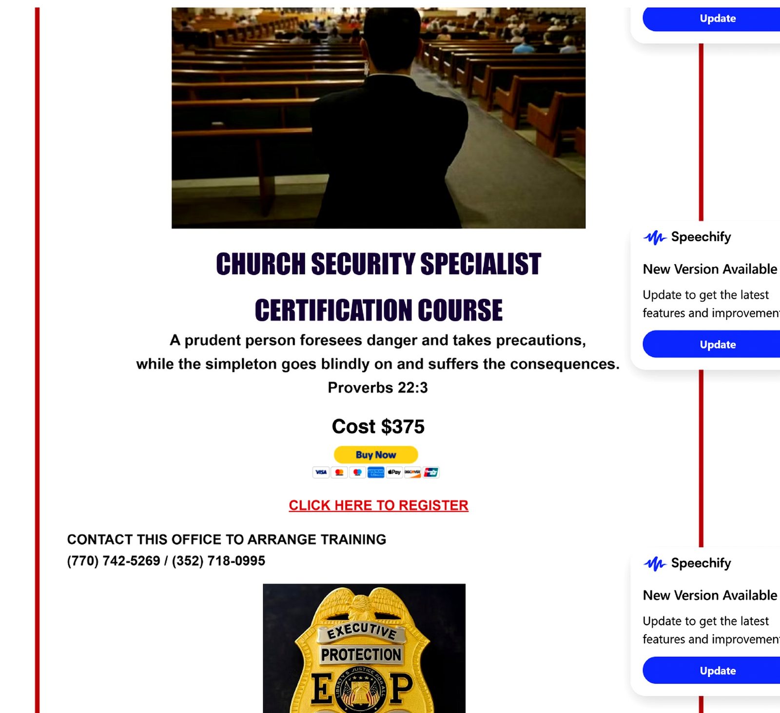 Church Security Specialist Certification Course