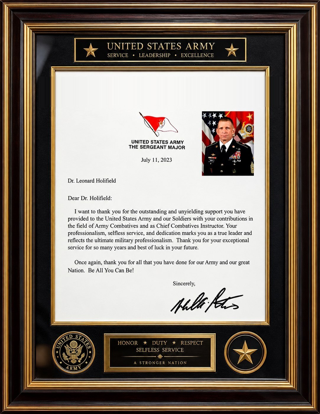 Official Letter from SMA Michael A. Grinston — July 11, 2023