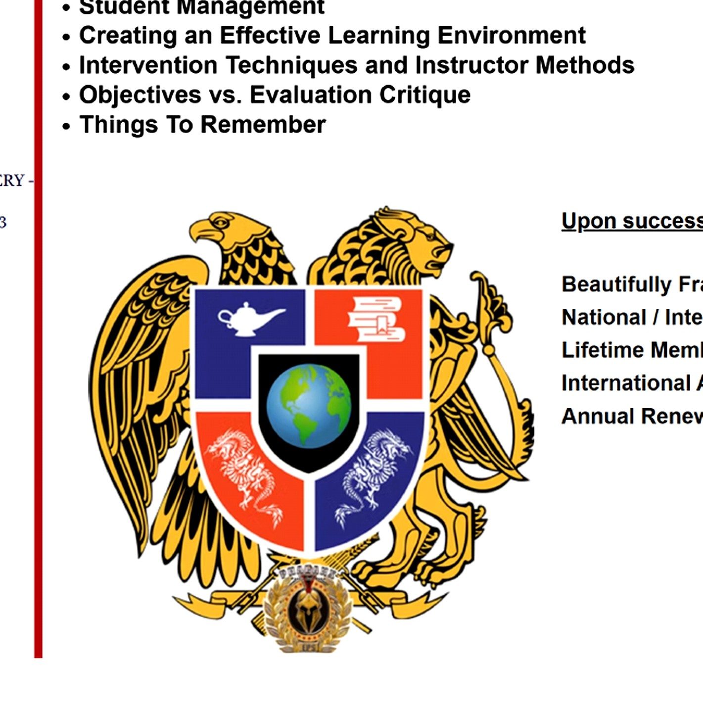 IAEPA — International Academy of Executive Protection Agents Crest