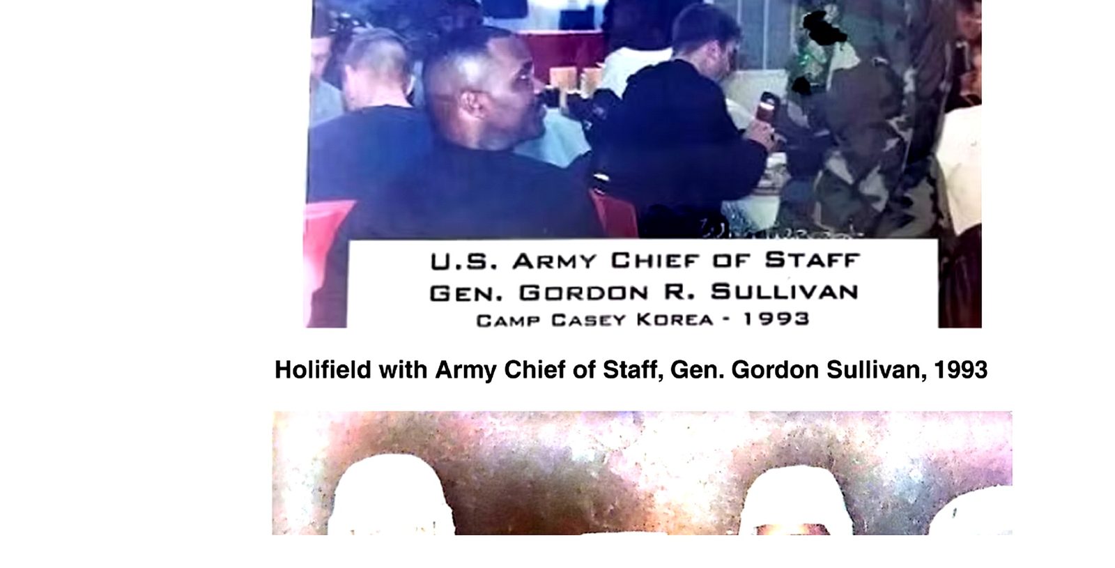 Holifield with Army Chief of Staff Gen. Gordon Sullivan — Camp Casey Korea 1993