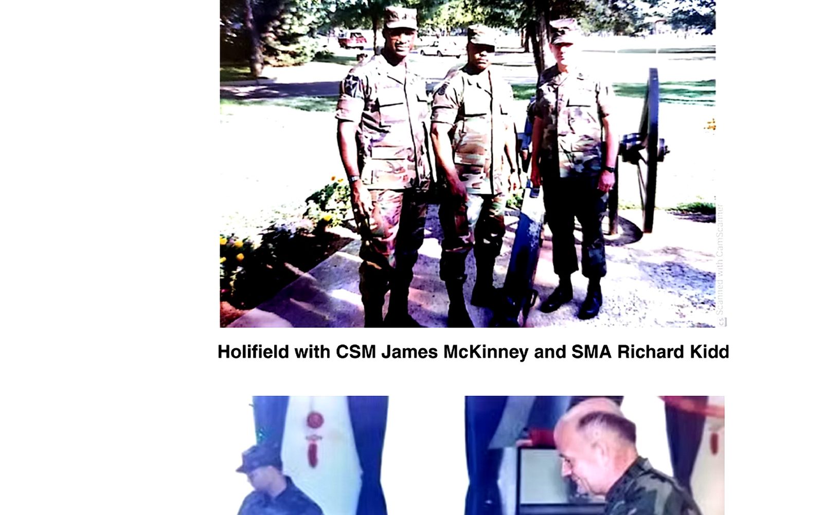 Holifield with CSM James McKinney and SMA Richard Kidd