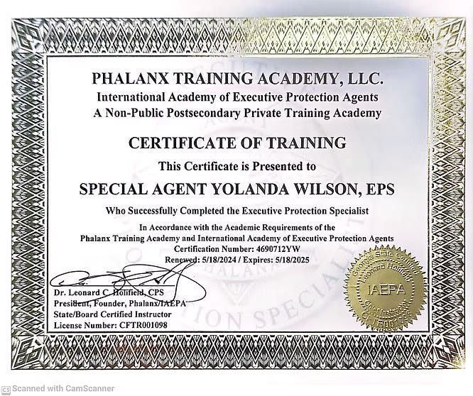 EP Certificate of Training
