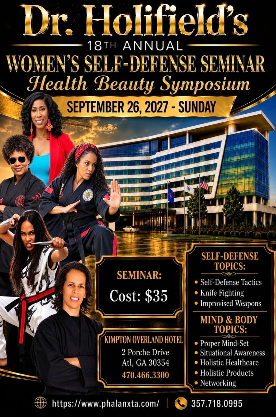 Dr. Holifield's 18th Annual Women's Self-Defense Seminar & Health Beauty Symposium — September 26, 2027